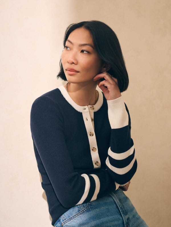 faherty Mikki Henley - Coastal Colorblock Women's Sweaters