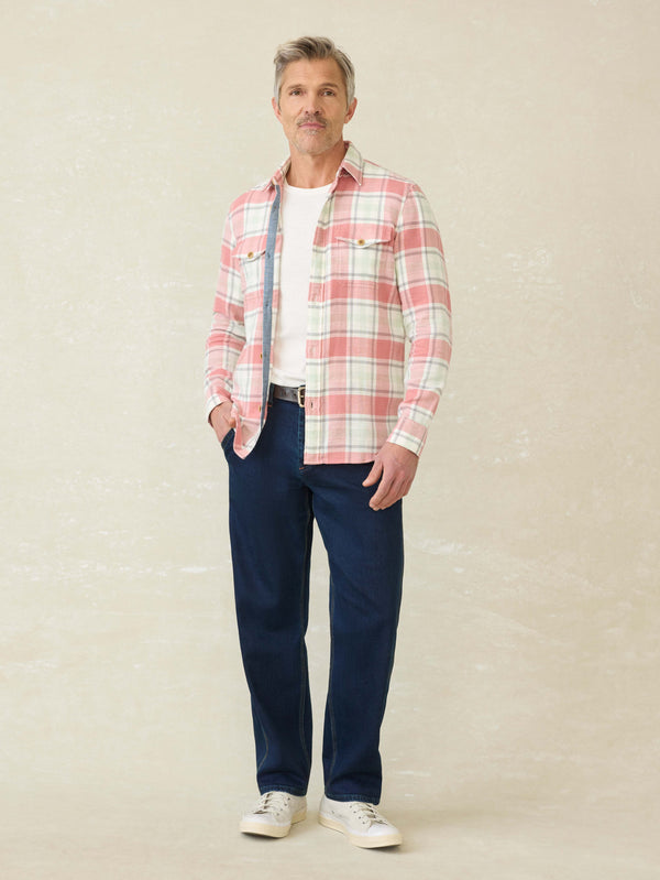 Faherty Mill Creek Overshirt - Red Cliff Plaid Men's Button Ups