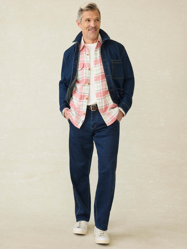 Faherty Mill Creek Overshirt - Red Cliff Plaid Men's Button Ups