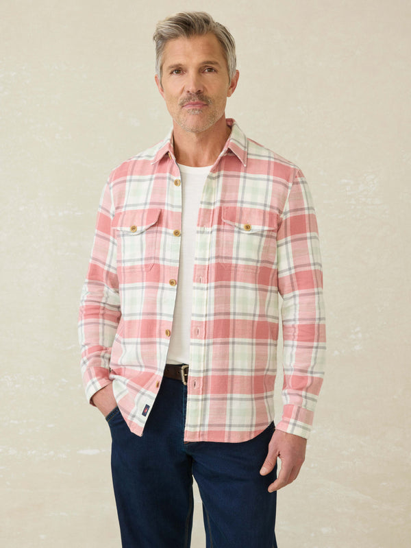faherty Mill Creek Overshirt - Red Cliff Plaid Men's Button Ups