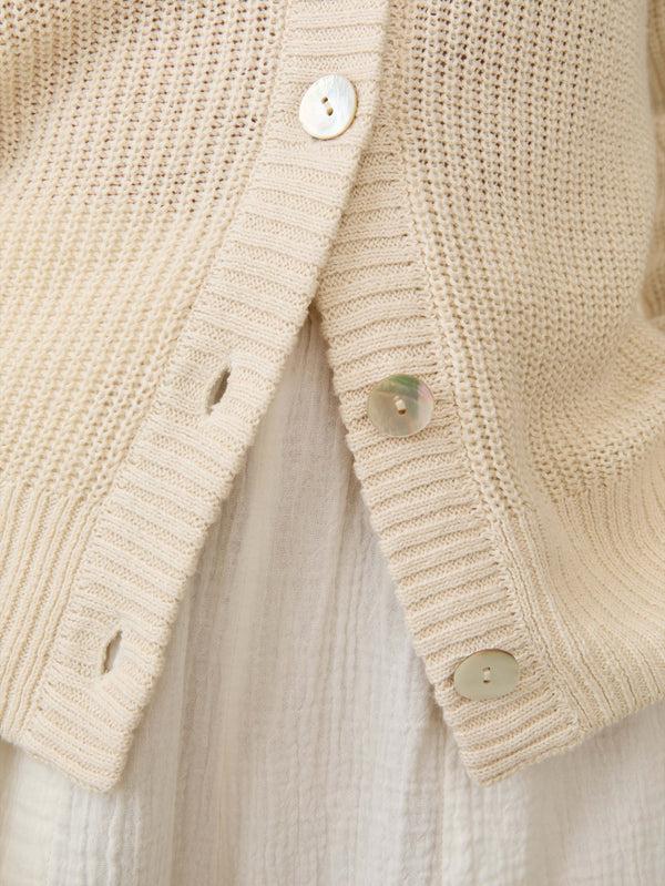 Faherty Miramar Linen Cardigan - Summer Sand Women's Sweaters