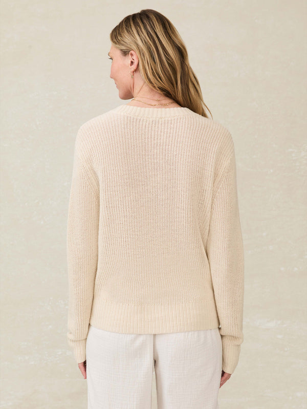 Faherty Miramar Linen Cardigan - Summer Sand Women's Sweaters