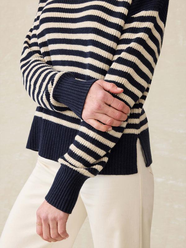 Faherty Miramar Linen Crewneck - Lighthouse Point Women's Sweaters