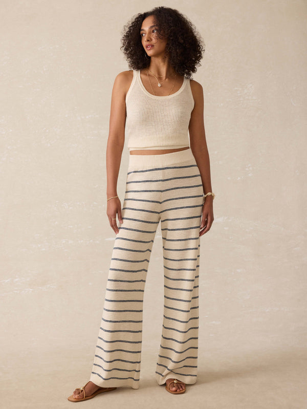 faherty Miramar Linen Sweater Pant - Lido Lines Women's Bottoms