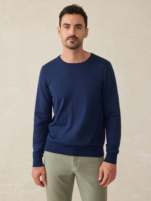 faherty Movement™ Crewneck Sweater - Marine Navy Heather Men's Sweaters