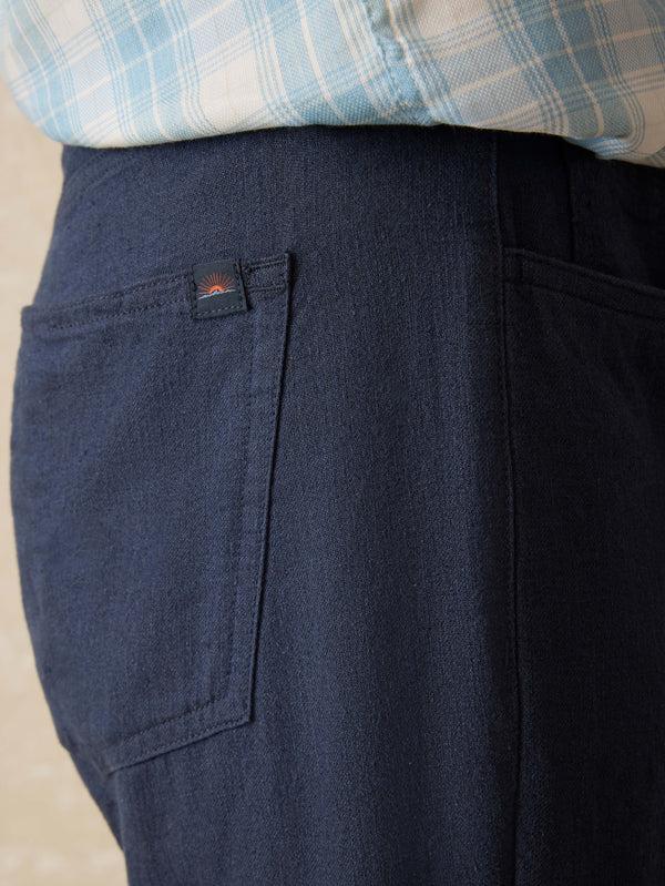 Faherty Movement™ Linen 5-Pocket Pant - Deep Sea Navy Men's Bottoms