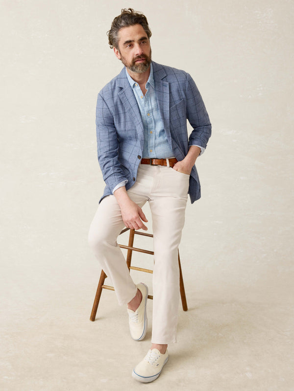 Faherty Movement™ Linen 5-Pocket Pant - Dorset Sand Men's Bottoms