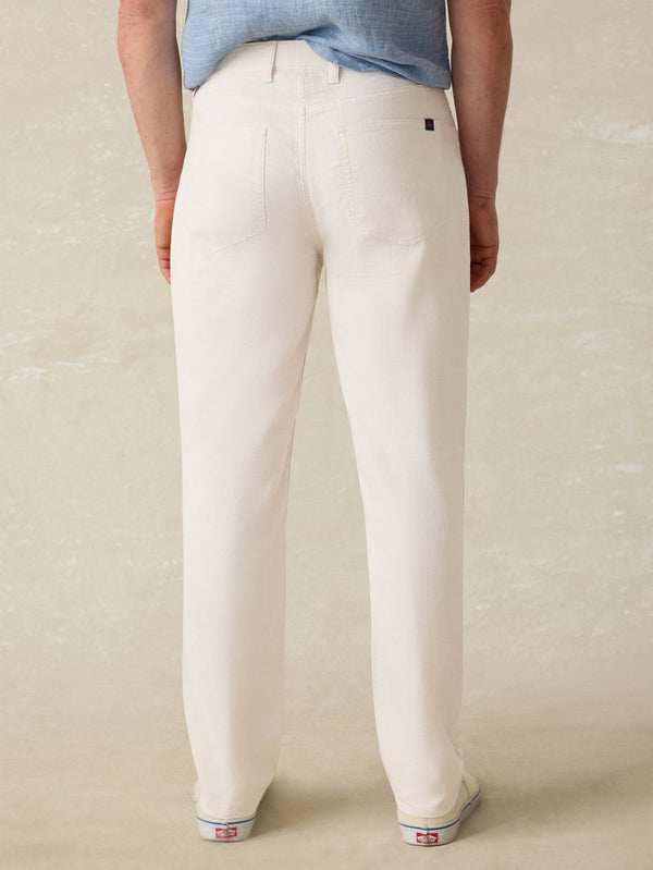 Faherty Movement™ Linen 5-Pocket Pant - Dorset Sand Men's Bottoms