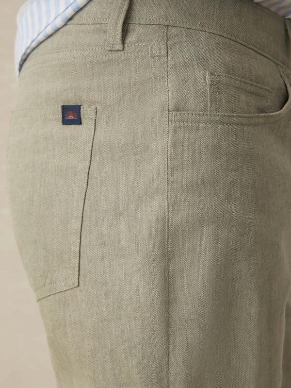 Faherty Movement™ Linen 5-Pocket Pant - Sage Cliff Men's Bottoms