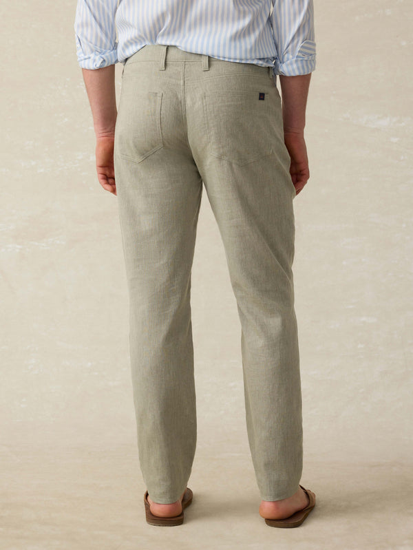 Faherty Movement™ Linen 5-Pocket Pant - Sage Cliff Men's Bottoms