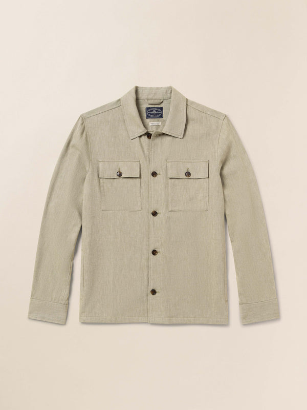 Faherty Movement™ Linen Shirt Jacket - Sage Cliff Men's Outerwear