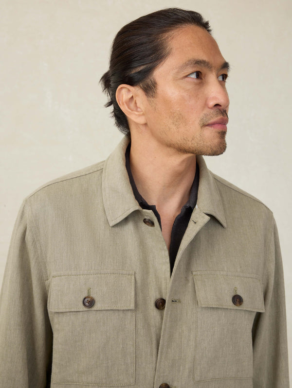 Faherty Movement™ Linen Shirt Jacket - Sage Cliff Men's Outerwear