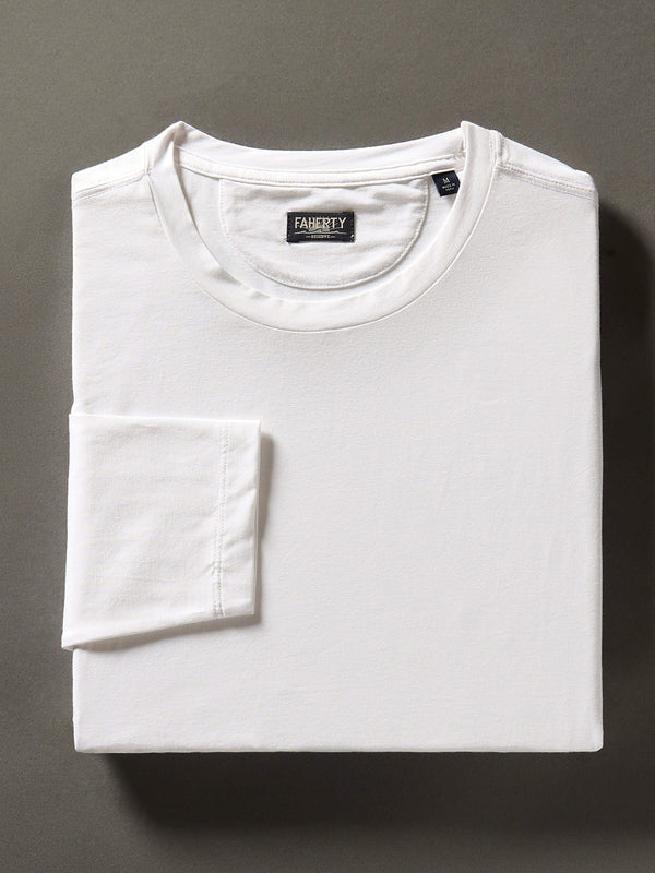 faherty Movement™ Long-Sleeve T-Shirt - Pure White Men's Knits