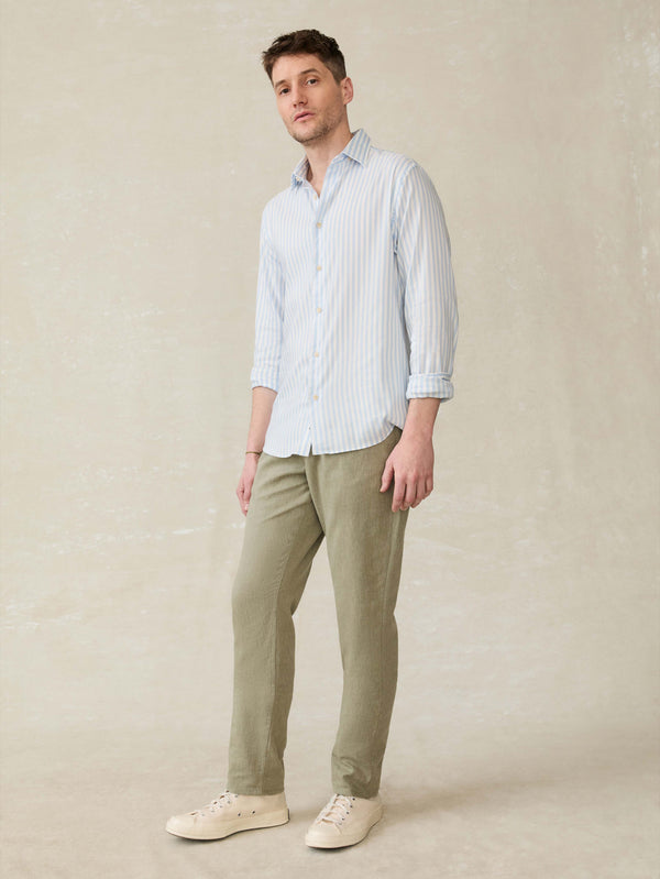 Faherty Movement™ Monterey Shirt - Blue Cape Stripe Men's Button Ups