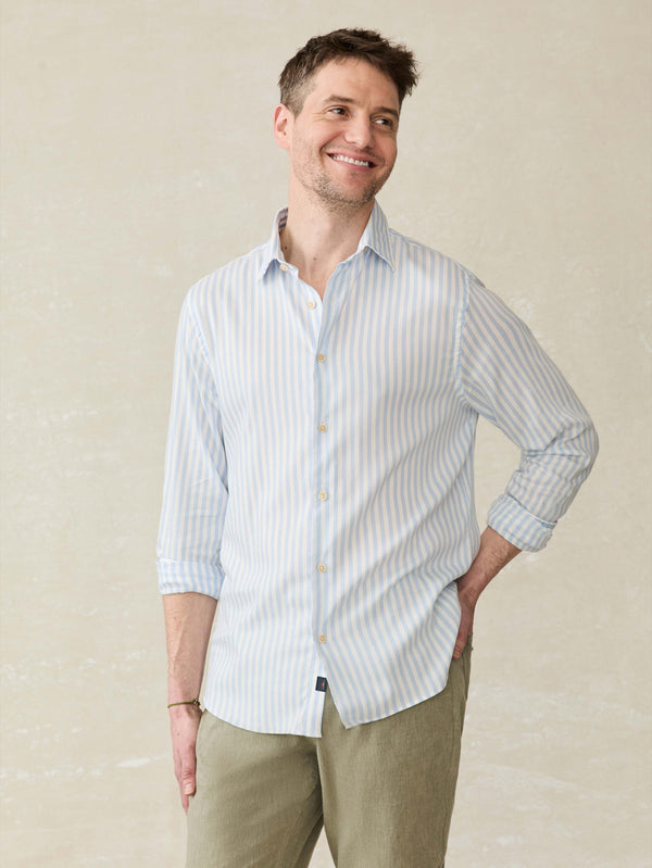 faherty Movement™ Monterey Shirt - Blue Cape Stripe Men's Button Ups