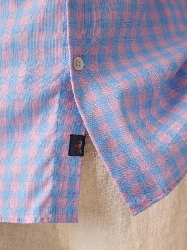 Faherty Movement™ Monterey Shirt - Coral Sky Gingham Men's Button Ups