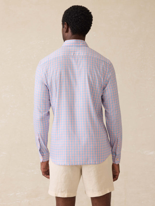 Faherty Movement™ Monterey Shirt - Coral Sky Gingham Men's Button Ups