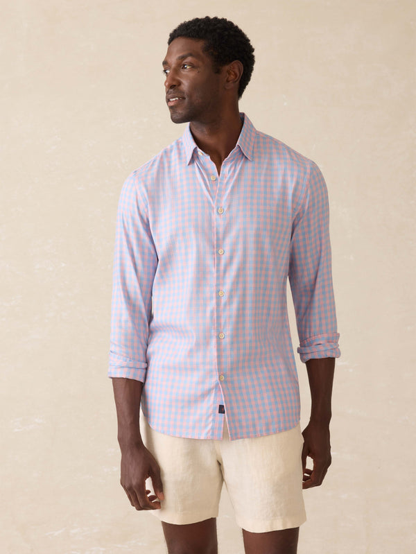 faherty Movement™ Monterey Shirt - Coral Sky Gingham Men's Button Ups