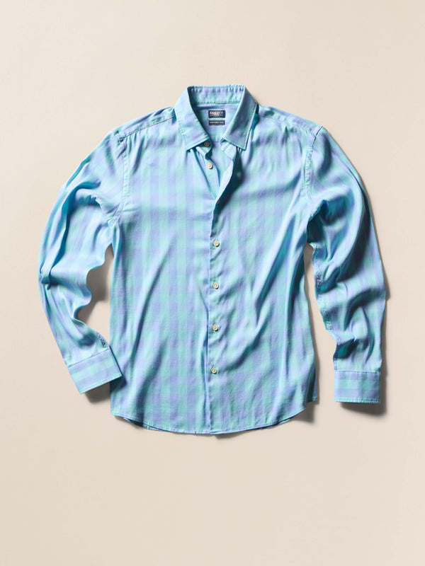 faherty Movement™ Monterey Shirt - Lagoon Waters Check Men's Button Ups