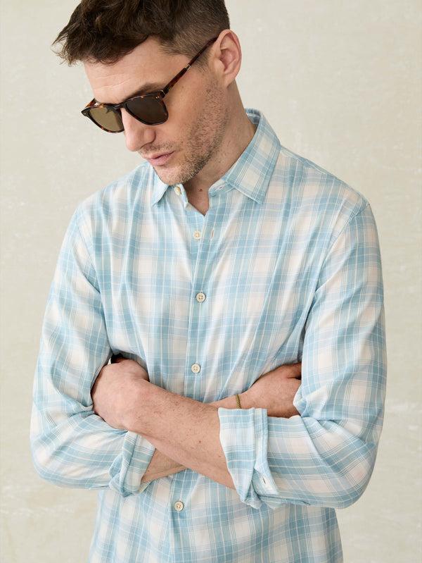 Faherty Movement™ Monterey Shirt - Summer Sky Plaid Men's Button Ups