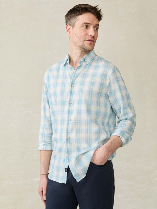 faherty Movement™ Monterey Shirt - Summer Sky Plaid Men's Button Ups