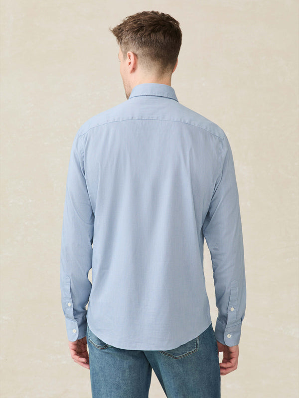 Faherty Movement™ Shirt - Azure Pincheck Men's Button Ups