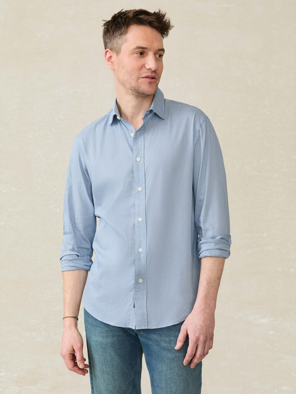 faherty Movement™ Shirt - Azure Pincheck Men's Button Ups