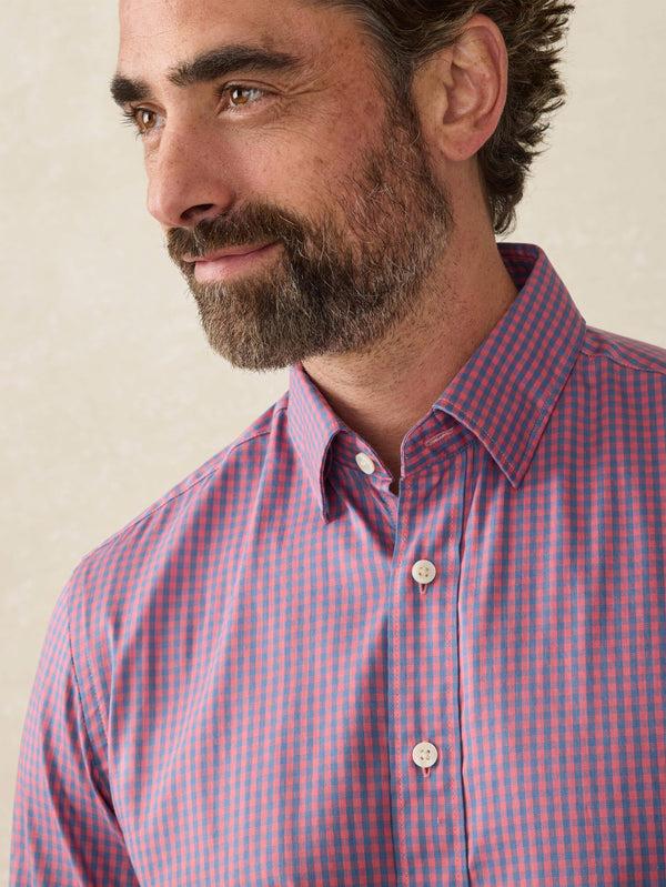 Faherty Movement™ Shirt - Blue Rose Gingham Men's Button Ups
