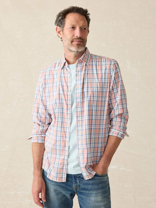 Faherty Movement™ Shirt - Ocean Coral Plaid Men's Button Ups