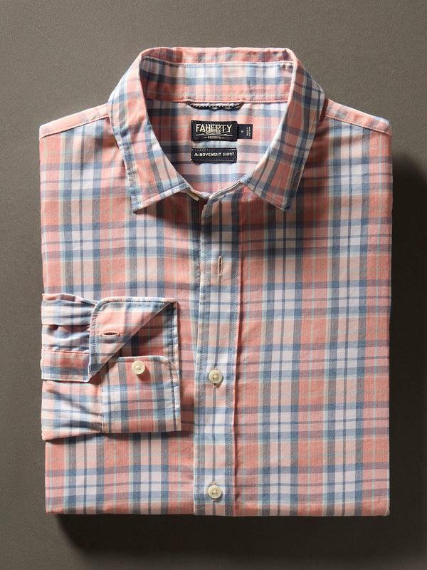 faherty Movement™ Shirt - Ocean Coral Plaid Men's Button Ups