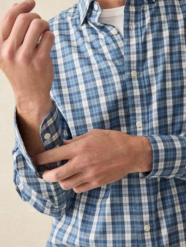 Faherty Movement™ Shirt - Seaside Blue Plaid Men's Button Ups