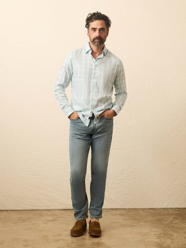 Faherty Movement™ Shirt - Stone Lagoon Plaid Men's Button Ups