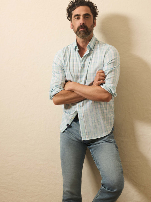 faherty Movement™ Shirt - Stone Lagoon Plaid Men's Button Ups