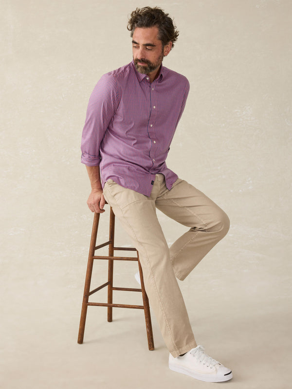 Faherty Movement™ Shirt (Tall) - Blue Rose Gingham Men's Button Ups