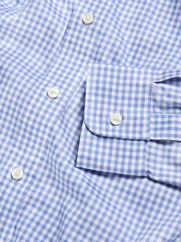 Faherty Movement™ Shirt (Tall) - Light Blue Gingham Men's Button Ups