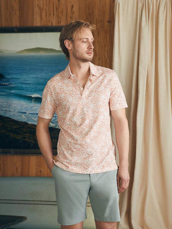 Faherty Movement™ Short-Sleeve Pique Polo Shirt - Hilo Rose Floral Print Men's Knits