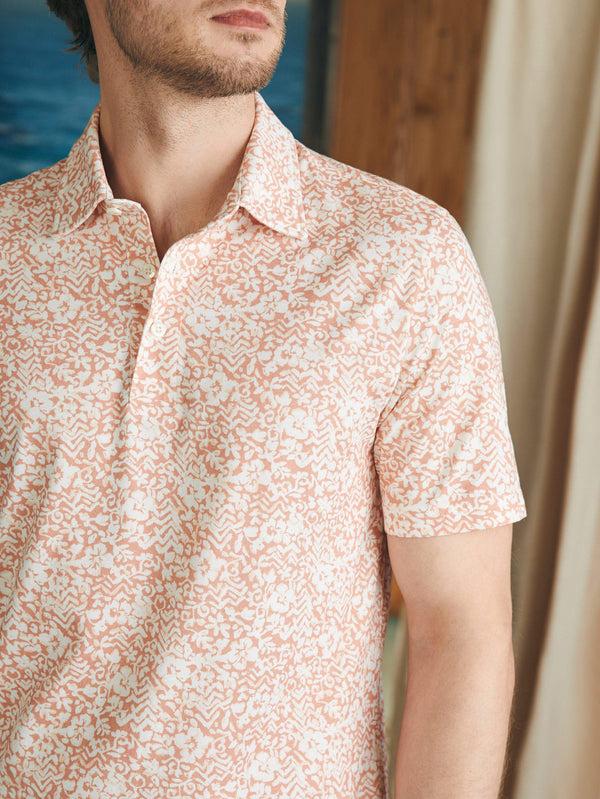 faherty Movement™ Short-Sleeve Pique Polo Shirt - Hilo Rose Floral Print Men's Knits