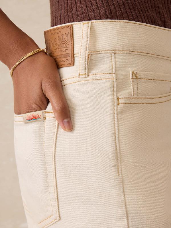 Faherty Organic Cotton Denim Short - White Sand Wash Women's Bottoms