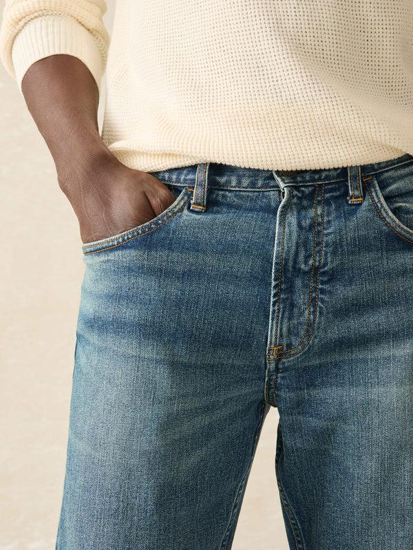Faherty Organic Cotton Slim Straight Denim - East Lake Wash Men's Bottoms