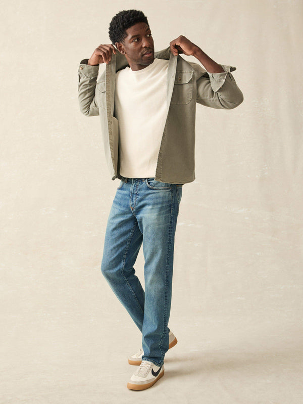 Faherty Organic Cotton Slim Straight Denim - East Lake Wash Men's Bottoms