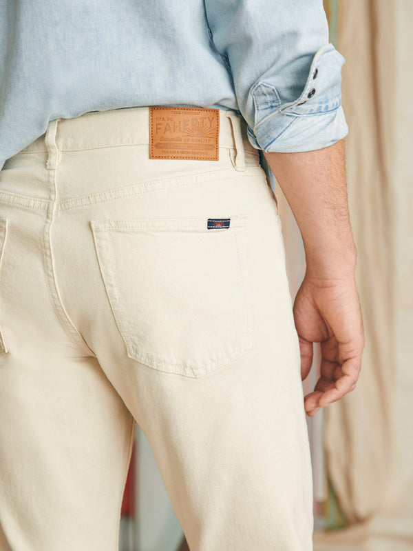 Faherty Organic Cotton Slim Straight Denim - Stone Men's Bottoms