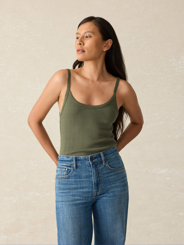 faherty Pacific Pointelle Tank - Beetle Women's Knits