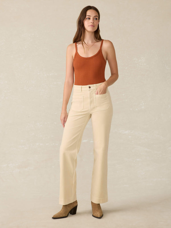 Faherty Pacific Pointelle Tank - Gingerbread Women's Knits