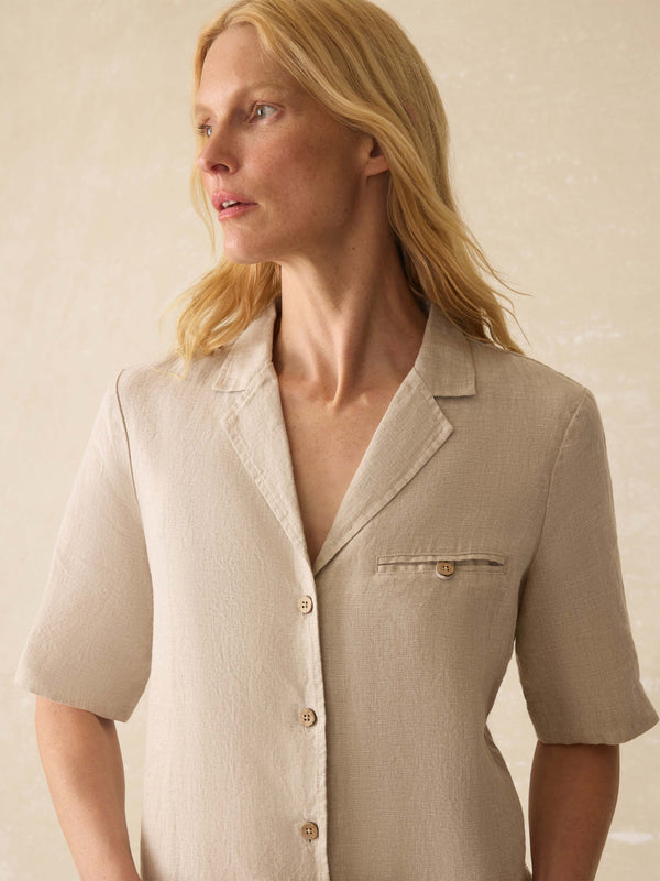 Faherty Paradise Point Linen Dress - Flax Women's Dresses