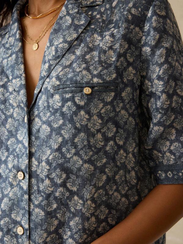 Faherty Paradise Point Linen Dress - Oceanview Blossom Women's Dresses