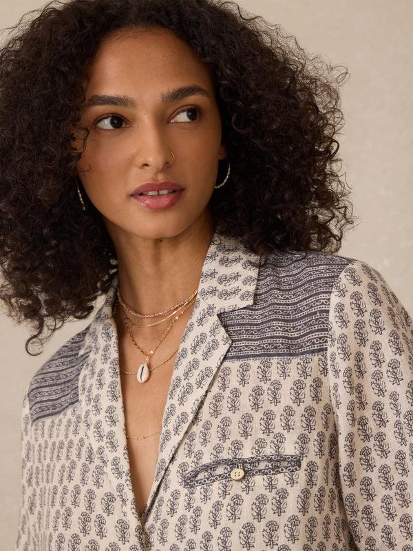 Faherty Paradise Point Linen Dress - Summer Pearl Blossom Women's Dresses