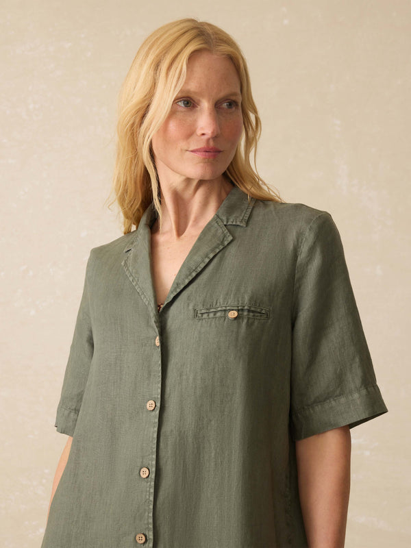 Faherty Paradise Point Linen Dress - Thyme Women's Dresses