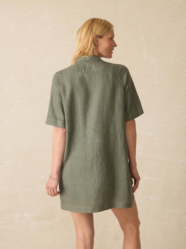 Faherty Paradise Point Linen Dress - Thyme Women's Dresses