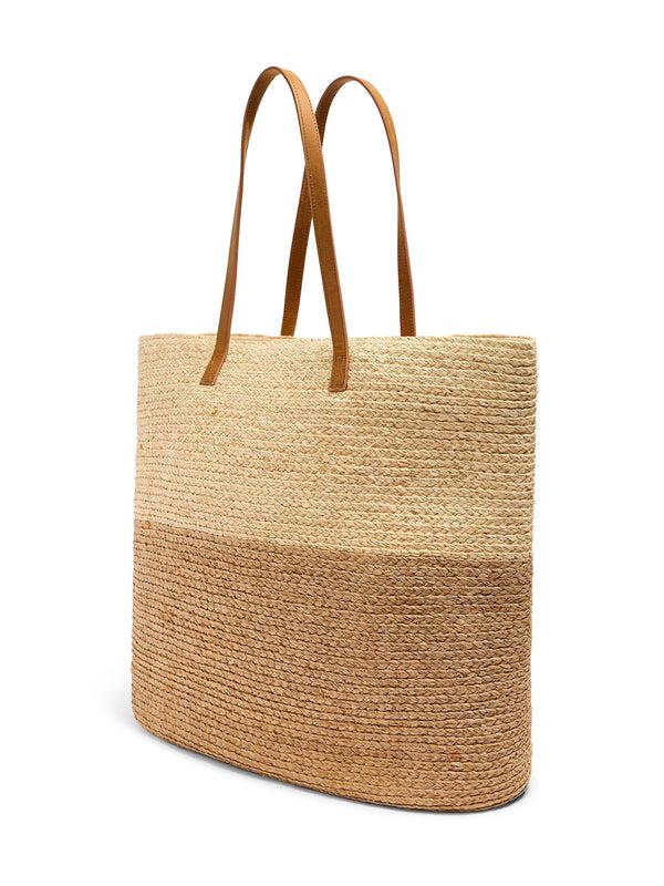 faherty Raffia Colorblock Tote - Natural Accessories Bags