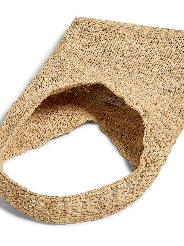 Faherty Raffia Crochet Hobo Tote - Natural Accessories Bags